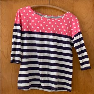 Boden Mixed pattern 3/4 sleeve tee